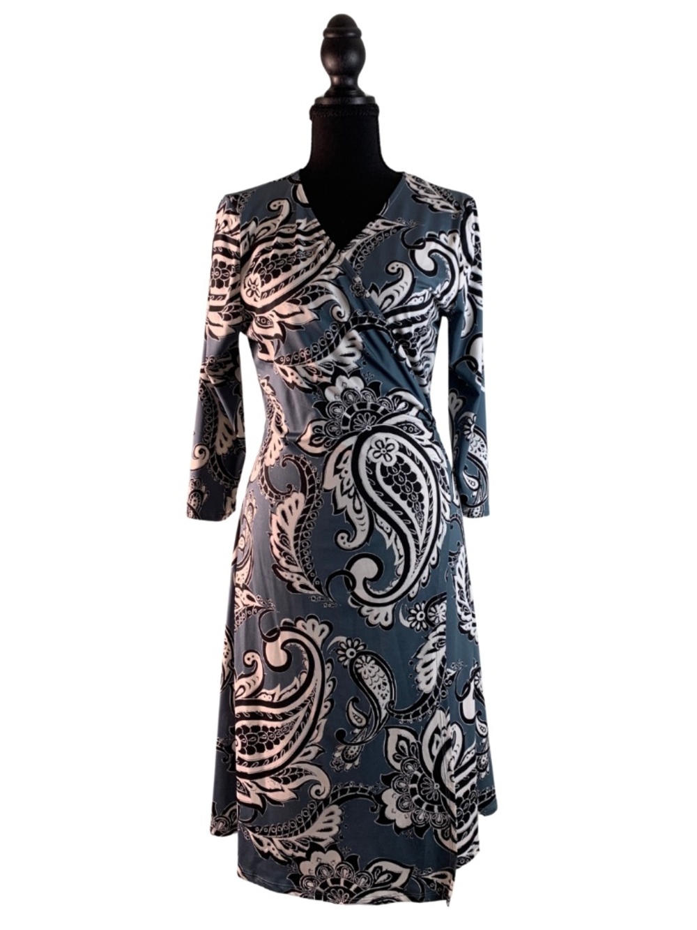 Paisley Michelle Midi Wrap Dress Women's S Boho Vintage